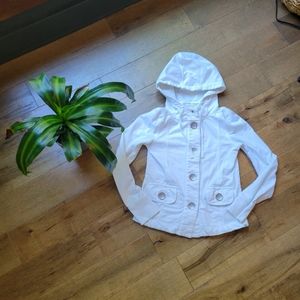 3 for $10 on and $5 items! Women's Prana white button down hoodie